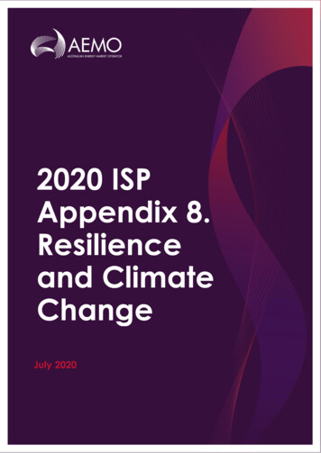 2020 ISP Appendix 8. Resilience And Climate Change