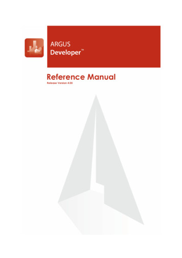 ARGUS Software: ARGUS Developer Reference Manual