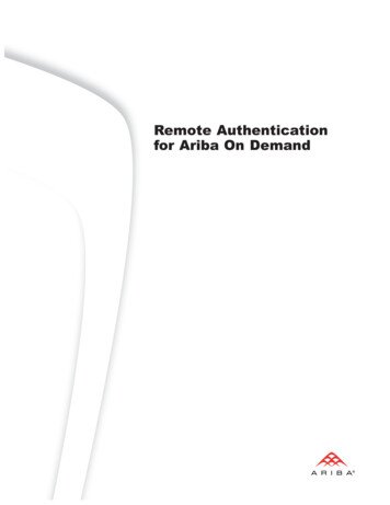 Remote Authentication For Ariba On Demand
