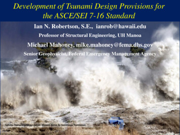 Development Of Tsunami Design Provisions For The ASCE/SEI .