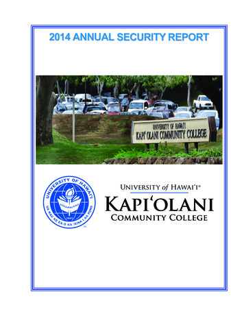 ANNUAL REPORT - Kapiʻolani Community College