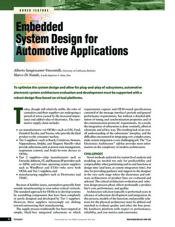 Embedded System Design For Automotive Applications