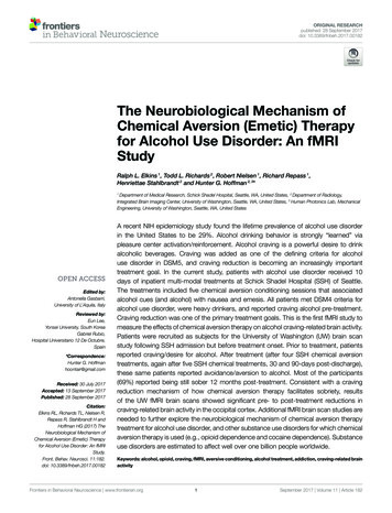 TheNeurobiologicalMechanismof ChemicalAversion(Emetic)Therapy .
