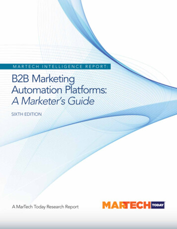 MART EC H INTE LLI GE NCE REPORT : B2B Marketing Automation Platforms .