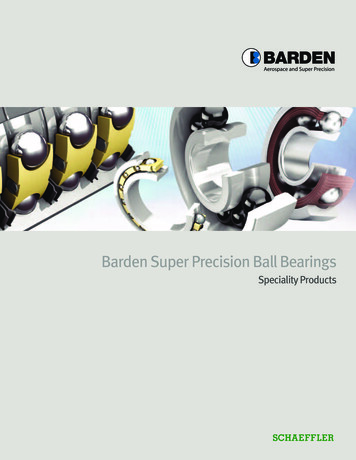 Barden Super Precision Ball Bearings Speciality Products
