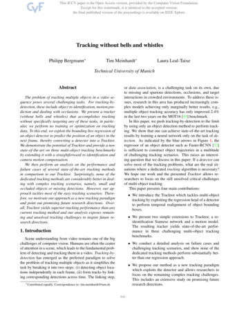 Tracking Without Bells And Whistles - CVF Open Access