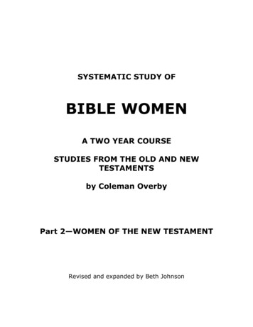 A Systematic Study Of Bible Women