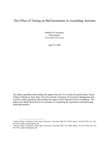 The Effect Of Timing On Bid Increments In Ascending Auctions