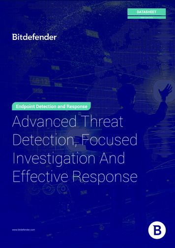 Endpoint Detection And Response Advanced Threat Detection . - Bitdefender