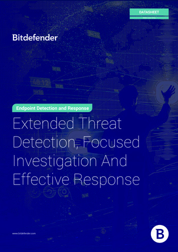 Endpoint Detection And Response Extended Threat Detection . - Bitdefender