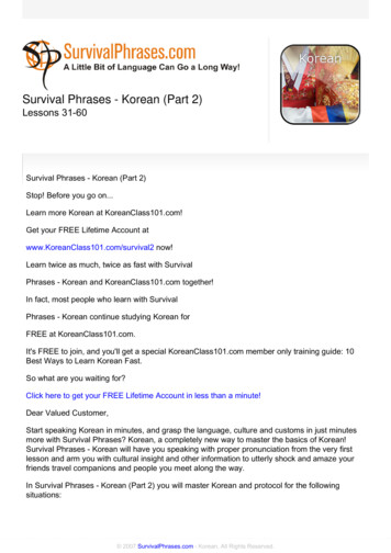 Survival Phrases - Korean (Part 2)