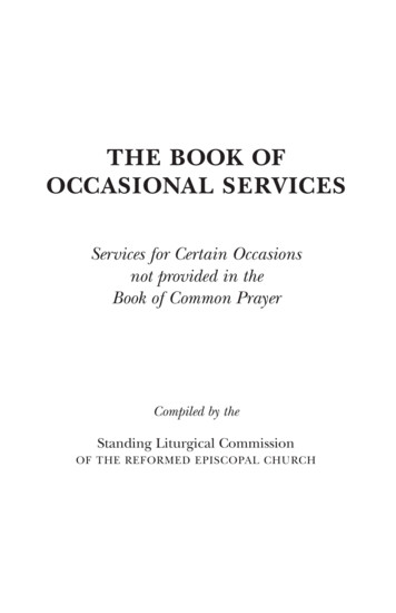 THE BOOK OF OCCASIONAL SERVICES - Recus 