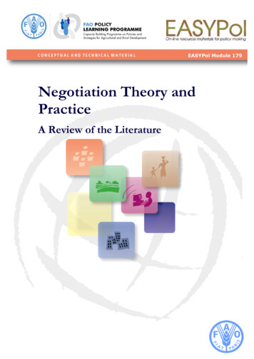 Negotiation Theory And Practice - Food And Agriculture .