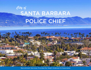City Of SANTA BARBARA POLICE CHIEF - Ralph Andersen & Associates