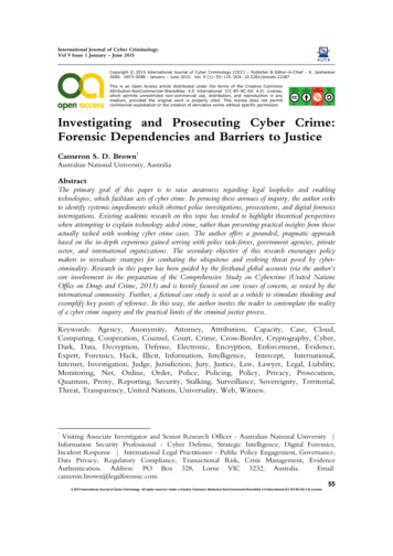 Investigating And Prosecuting Cyber Crime: Forensic Dependencies And .