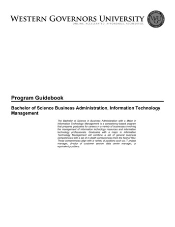 B.S. Business Admin, IT Management Program Guide