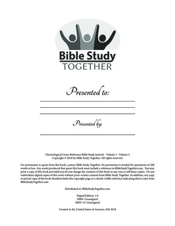 Presented To - Bible Study Together