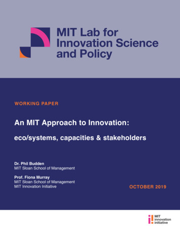 An MIT Approach To Innovation - MIT Innovation Initiative