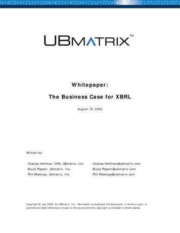 Whitepaper: The Business Case For XBRL - Leeds School Of Business