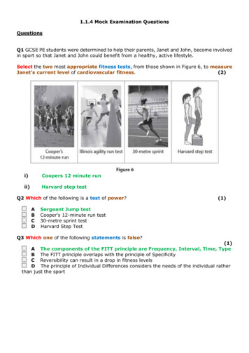 1.1.4 Mock Examination Questions Questions Q1 Two Fitness .