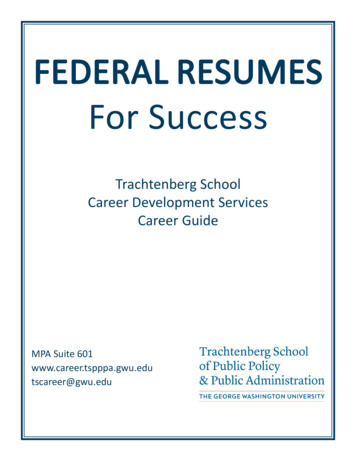 FEDERAL RESUMES - Trachtenberg School Of Public Policy And .