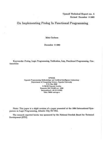 On Implementing Prolog In Functional Programming