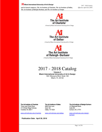 2017 - 2018 Catalog - The Art Institutes
