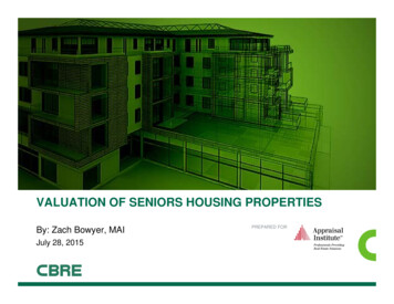 CBRE Valuation Of Seniors Housing - Appraisal Institute