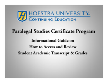 Paralegal Paralegal Studies Certificate Program . - Hofstra University
