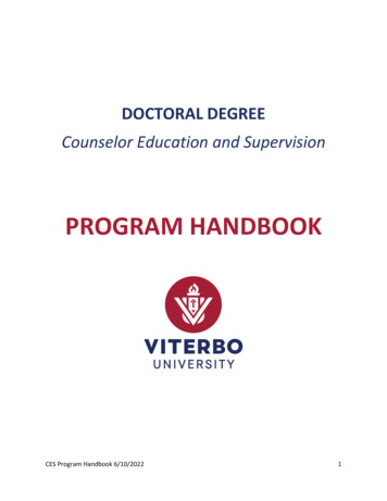 CES Student Handbook 06.02.2022 Final - Viterbo.edu