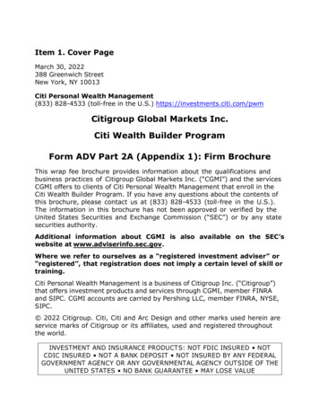 Citigroup Global Markets Inc. Citi Wealth Builder 