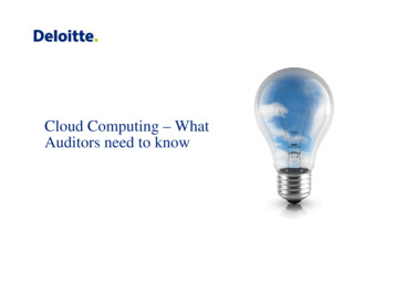 Cloud Computing – What Auditors Need To Know