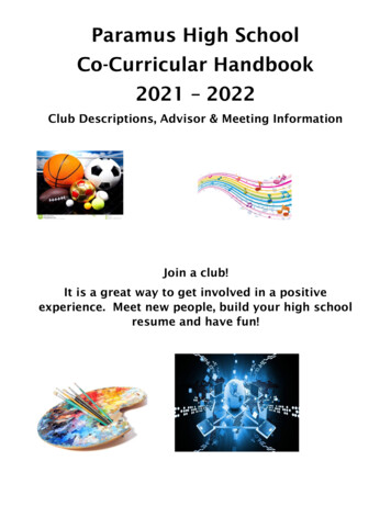 Paramus High School Co-Curricular Handbook 2021 2022