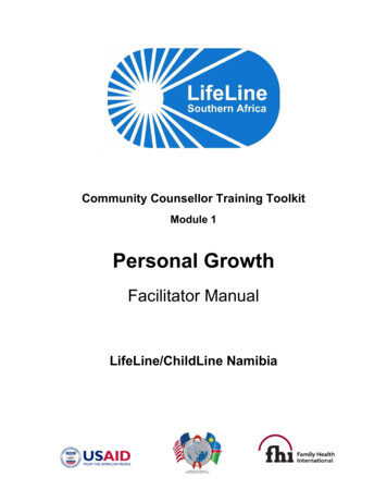 Community Counsellor Training Toolkit: Module 1 Personal .