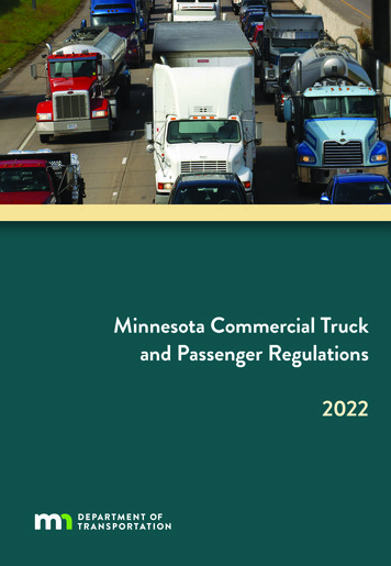 Minnesota Commercial Truck And Passenger Regulations, 2022