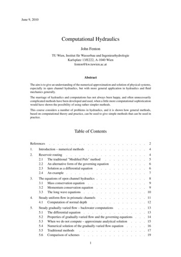 Computational Hydraulics - John Fenton Homepage