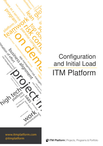 Configuration And Initial Load ITM Platform