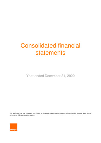 Consolidated Financial Statements - Orange 