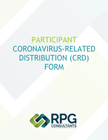 PARTICIPANT CORONAVIRUS-RELATED DISTRIBUTION (CRD) FORM - RPG Consultants