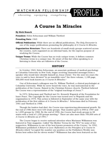 A Course In Miracles Profile - Watchman 