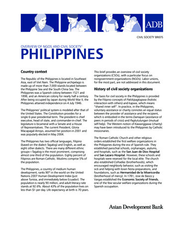 Overview Of Ngos And Civil Society1 PHILIPPINES