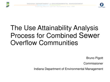 The Use Attainability Analysis Process For Combined Sewer . - Indiana