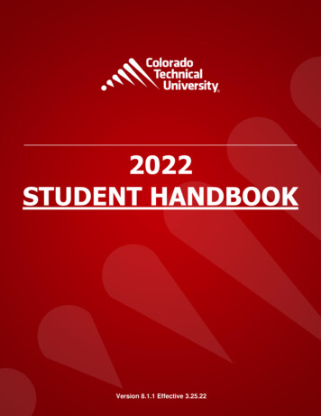 2022 STUDENT HANDBOOK - Colorado Tech