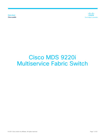 Cisco MDS 9220i Multiservice Fabric Switch Data Sheet
