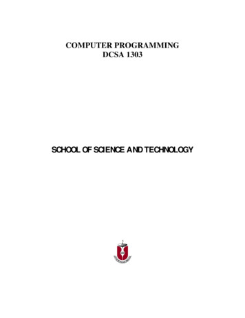 COMPUTER PROGRAMMING DCSA 1303 - Ebookbou.edu.bd