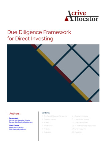 Due Diligence Framework For Direct Investing