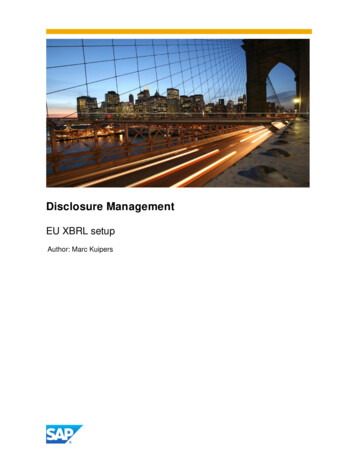 Disclosure Management - SAP