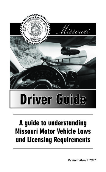 Missouir Driver Guide - Missouri Department Of Revenue