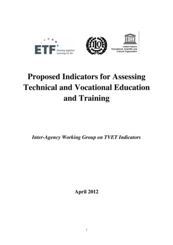 Proposed Indicators For Assessing Technical And Vocational .