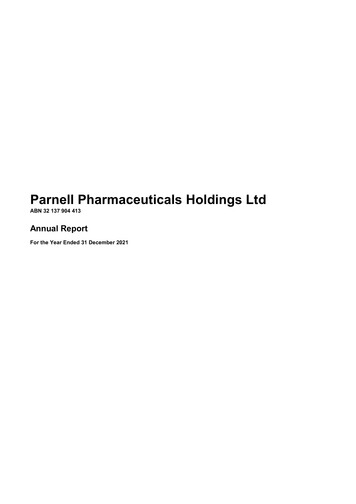 Parnell Pharmaceuticals Holdings Ltd